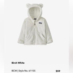 Patagonia Baby Furry friends hoody sz 6-12mo